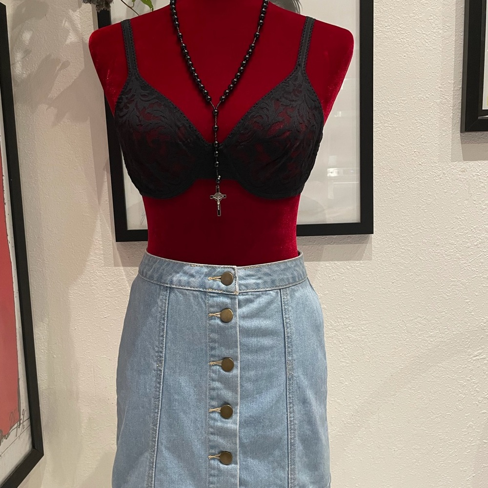 Forever 21 Jean button up skirt